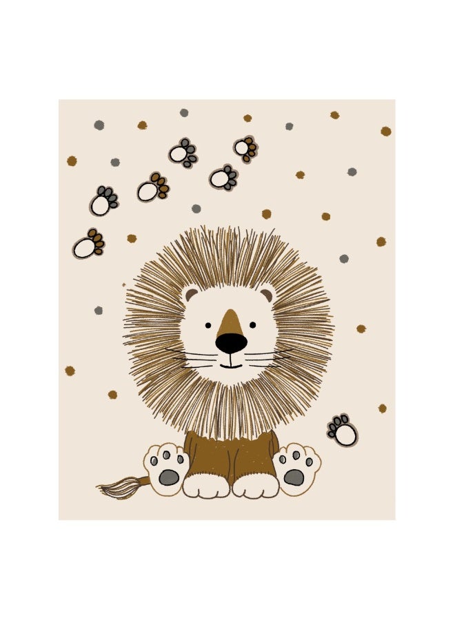 Factory Price Lion and Paw Kids Cushion Play Mat Rug – Soft Padded Carpet with Non-Slip Backing, 160 x 200 cm - Image 1